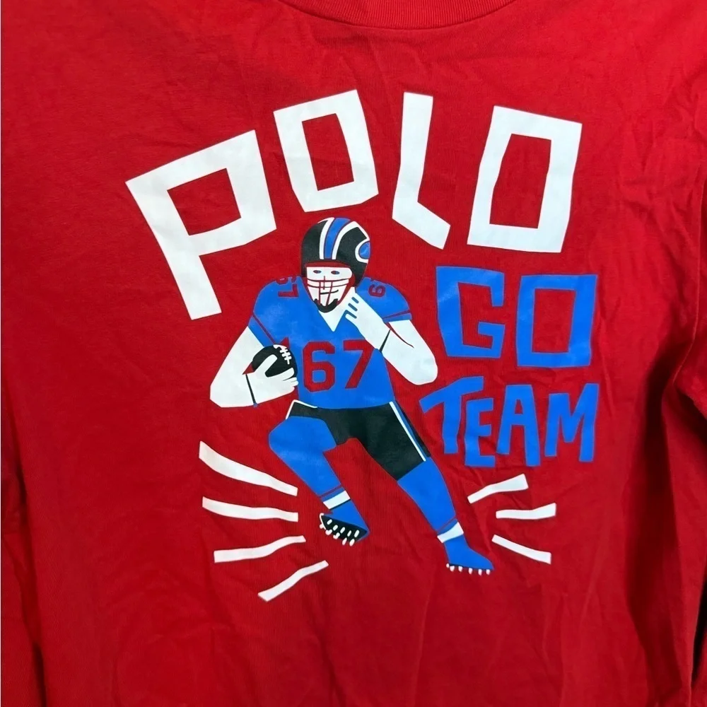 Polo Ralph Lauren Boy’s Go Team Football Long Sleeve Graphic Tee